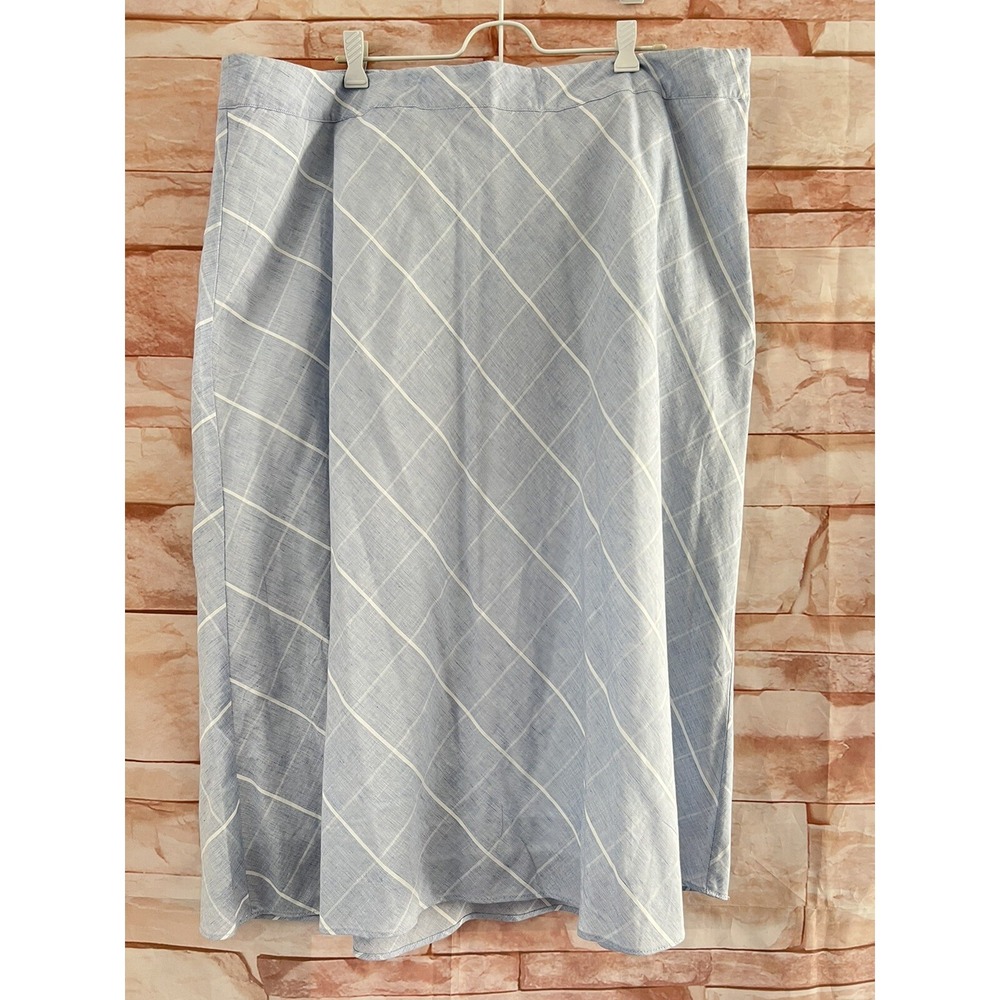 Christopher & Banks Woman sz 2X Flared Skirt Blue & White